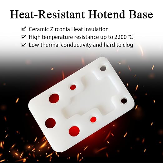 Hotend Heating Assembly Kit Base Clip for Anycubic Kobra S1 Max 3D Printer | Hot End Heat Assembly with Thermistor & Heater Cartridge, Ceramic Zirconia Insulated Base, 2200°C Heat-Resistant, Quick-Swap