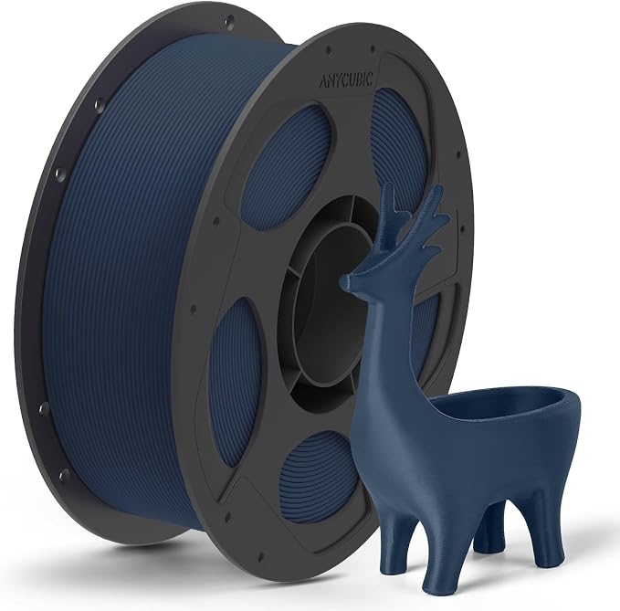 ANYCUBIC Matte PLA Filament 1.75mm, 3D Printing PLA Filament 1.75mm Dimensional Accuracy +/- 0.03mm, 1KG Reusable Spool (2.2 lbs), Dark Blue