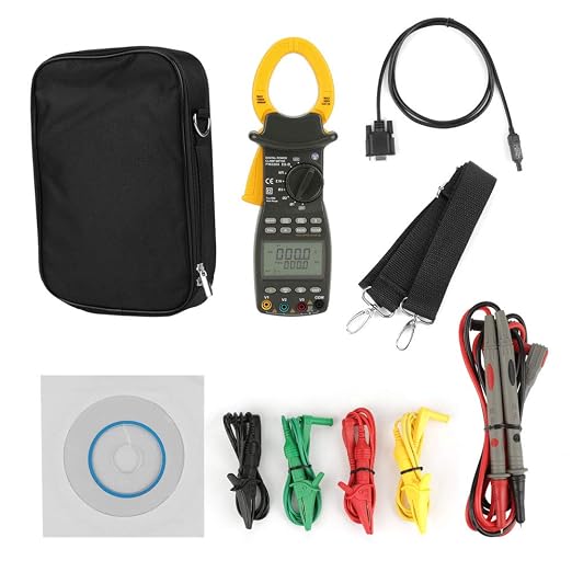 Jeanoko 1PCS MS2203 3-Phase Clamp Meter with 9999 Count Display Digital Multimeter Power Factor Clamp Meter, 28 Groups Data Storage Digital Clamp Meter