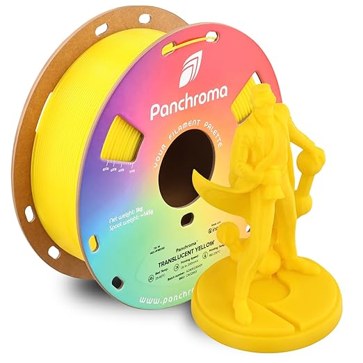 Polymaker Panchroma Translucent PLA Filament 1.75mm, 1kg, Yellow | Neatly Wound, Semi Transparent PLA, Easy Print & Smooth Feeding, Compatible with Bambu Lab & Most 3D Printers