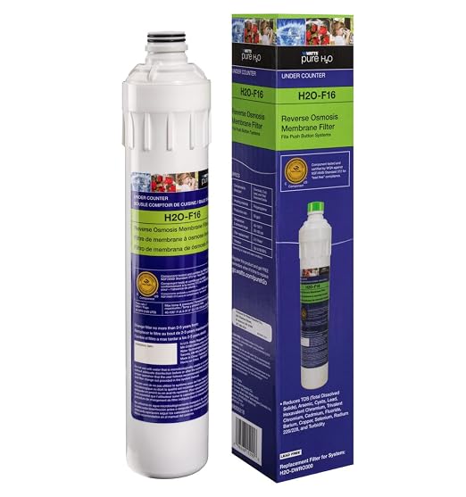 Watts Premier H2O-F16 Pure H2O 50 GPD (Gallons Per Day) RO (Reverse Osmosis) Semi-Permeable Membrane Filter Replacement for H2O-DWUF300 Under Counter Water Filtration Systems, Push Button Design