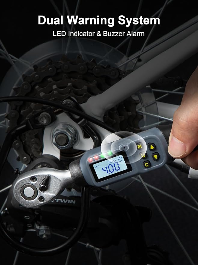 GROWNEER Digital Torque Wrench, 1.1-22.1 Ft-lbs/1.5-30 Nm, 1/4'' Drive Inch Pound Torque Wrench with Buzzer & LED Indicator, Electronic Wrench Set with Bits & Sockets for Gunsmithing Bike Motorcycle