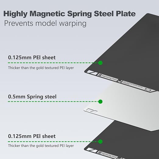 Original Bamboo Engineering Plate for Bambu Lab X2D/P2S/P1S/P1P/X1C/A1, High-Temperature Build Plate for All Filaments, Smooth Surface, Durable Coating, Strong Adhesion with Glue, 3D Printer Platform