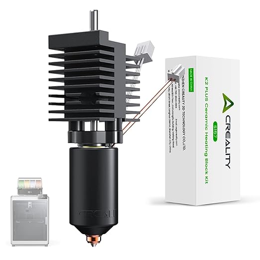 Creality Official K2 Plus Ceramic Heating Block Kit, High Flow Hotend Kit,Unicorn Quick Swap Nozzle Kit, 350°C High Temperature Resistance, All-Metal Integrated Design for K2 Plus 3D Printer