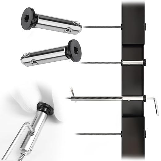 [Patent] Muzata 10 Pack 1/8" Black Swageless Invisible Cable Railing Kit Hardware Swageless Fittings Tensioner Hidden for 2"x2" Metal Post T316 Stainless Steel Deck Cable Railing System CB04
