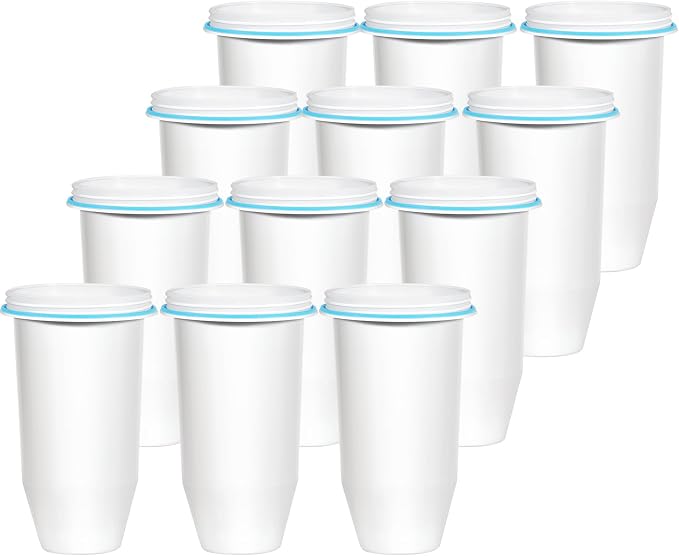 0 TDS 6-Stage Water Filter Replacement for Zero Pitchers, 12-Pack | Removes 99% of heavy metals & impurities. Perfectly fits ZR-001, ZR-017, ZR-004, and more.