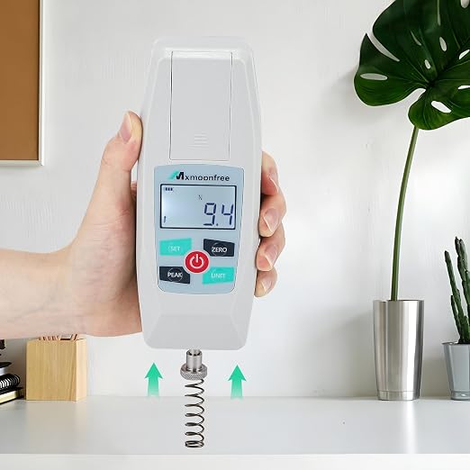 500N Digital Force Gauge Push Pull Meter Portable KF-500N | Multi Units N LB Kg Oz Storage Case Auto Backlit LCD Auto Power Off for Compression Tensile Destructive Test