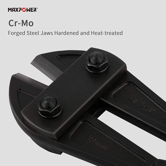 MAXPOWER Bolt Cutter 24 inch, Heavy Duty Bolt Cutters for Locks, Soft Metal, Rivets and Chains, Drop forged Cr-Mo Steel Jaws, Non-slip Rubber Handle