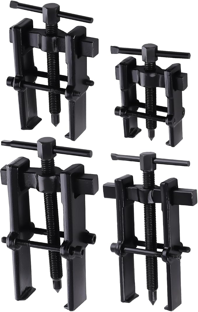 maXpeedingrods 2 Jaw Bearing Puller 2'' 3'' 4'' 6'', Adjustable Two Jaws Bearing Puller Tool, CRV Steel Bearing Gear Remover Separator Tool for Removing Bearings, Pulleys, Flywheels, 4PCS