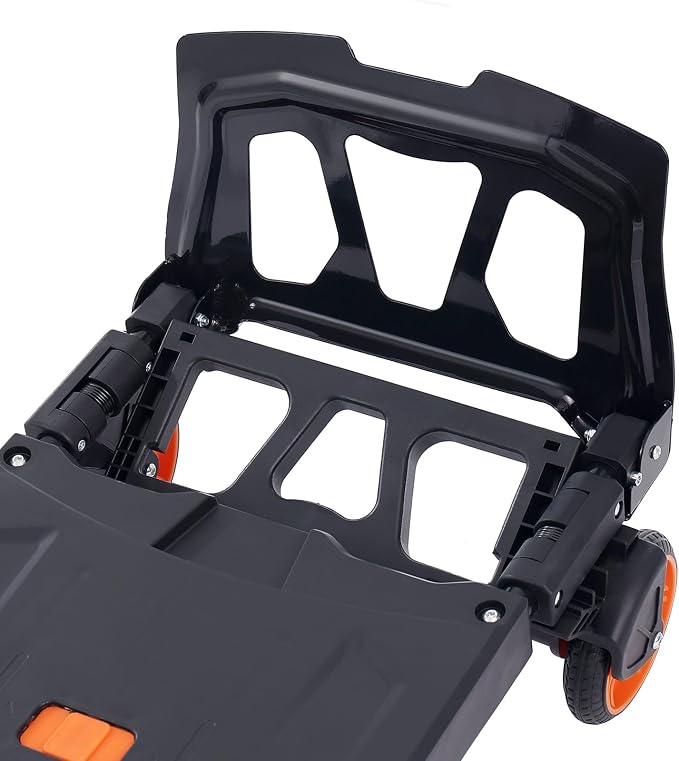 VEVOR Aluminum Folding Hand Truck, 2 in 1 Design 300 Lbs Capacity, Heavy Duty Industrial Collapsible cart, Dolly Cart with Rubber Wheels for Transport and Moving in Warehouse, Supermarket, Garden