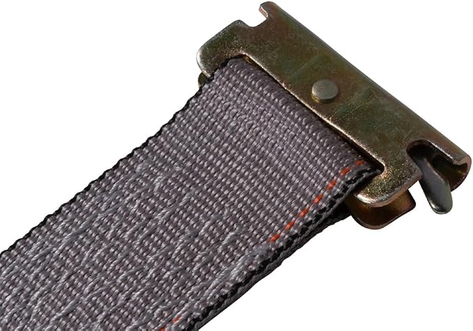 Mytee Products (100 Pack) 2'' x 16' E Track Straps w/Spring E-Fittings - Grey Ratchet Etrack Straps w/Heavy Duty 4000 lbs Breaking Strength for Enclosed Trailers, Trucks & Vans
