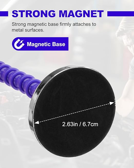 2 PCS Inspection Mirrors Mechanic Welding Mirror with Magnetic Base Adjustable Arm Machine Tool for Technicians Auto Mechanics for Use in Confined Spaces