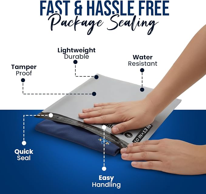 Shippozz 10x13 Poly Mailers 100 Pack, Durable Waterproof Polymailers for Shipping Clothes, Self Seal Mailing Bags for Small Business Packaging Supplies, Mailing Envelopes for Books, and Accessories