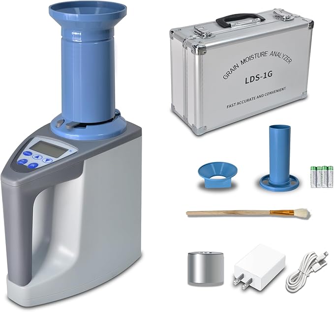 Professional Grain Moisture Meter, Moisture Tester for 20+ Grains, Measure Weight, Density, Temperature with LCD Display, Wheat, Corn, Rice, Crop Moisture Detector