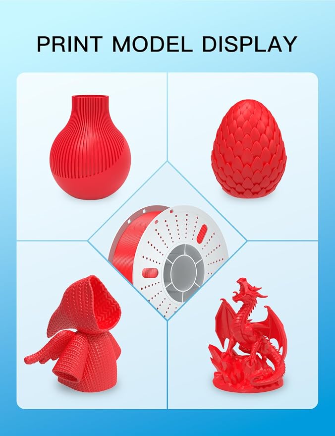 PINBALL PETG 3D Printer Filament 1.75mm High Precision Durable Moisture-Proof Strong Filament Mith Better Flow Dimensional Accuracy +/- 0.02mm Suitable for Most FDM 3D Printers 2 Kilograms Red
