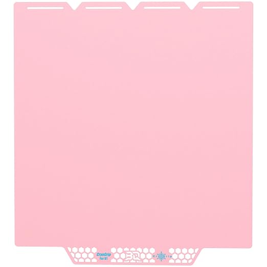 BIQU CryoGrip Pro Glacier Build Plate for Snap-Maker U1 3D Printer, Low Temperature Printing, Double-Sided Spring Steel Sheet, 276X301mm, Pink, 1 Piece