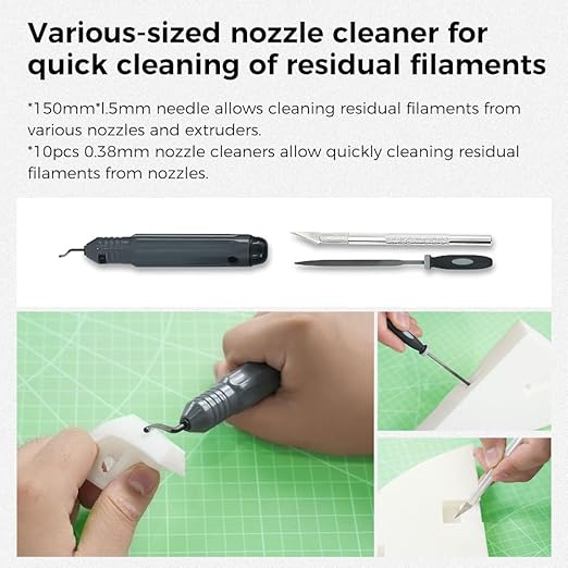 Creality 74 Pcs 3D Printer Tools Kit with Storage Bag, 3D Printer Accessories Tool Wrap Kit, Assembly/Removal/Finishing/Deburring/Filament Cutting/Nozzle Cleaning Tool for All FDM Printers