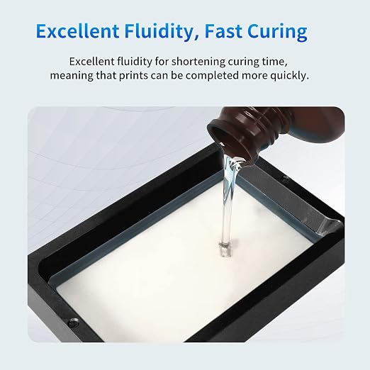 ANYCUBIC 3D Printer Resin, 405nm SLA UV-Curing Resin with High Precision and Quick Curing & Excellent Fluidity for LCD 3D Printing (Clear, 1kg)