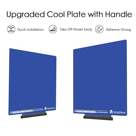 HzdaDeve Upgraded Cool Plate with Handle for AD5X/5M/5M Pro Cold Low Temperature Build Plate Double Sided Smooth Board Sheet Bed PEI Platform for FLASHFORGE 3D Printer (No Heating/No Glue Required)