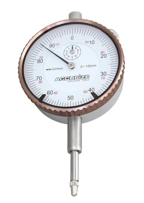 Accusize 0-10mm Dial Indicator, Resolution: 0.01mm, P900-S001 | 0-10mm x 0.01mm, AGD2 Style, Metric, Lug Back