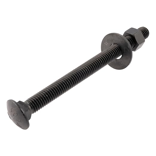 3/8" x 5" (25 Pack) Black Carriage Bolt Kit, Grade 307A, Ceramic Coated for Exterior Use, 2X Rust Resistance of Galvanized by Makers Bolt