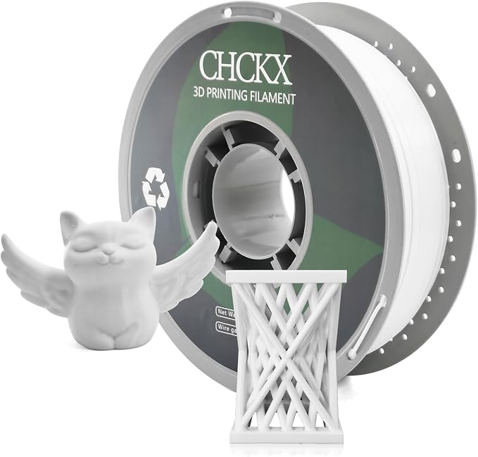 PETG 3D Printer Filament, Dimensional Accuracy +/- 0.03 mm, 1kg Spool(2.2lbs), 1.75 mm Fit for Most 3D Printers,White