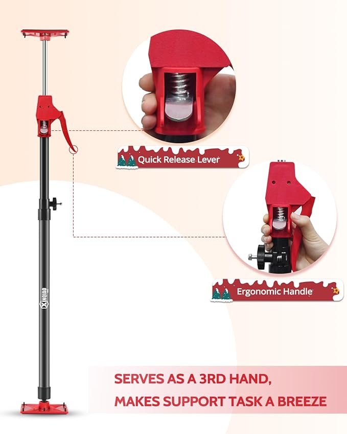XINQIAO Cabinet Jacks for Installing Cabinets, Light Duty Third Hand Tools Adjustable Support Pole from 45 in to 113.6 in, 4 PCS