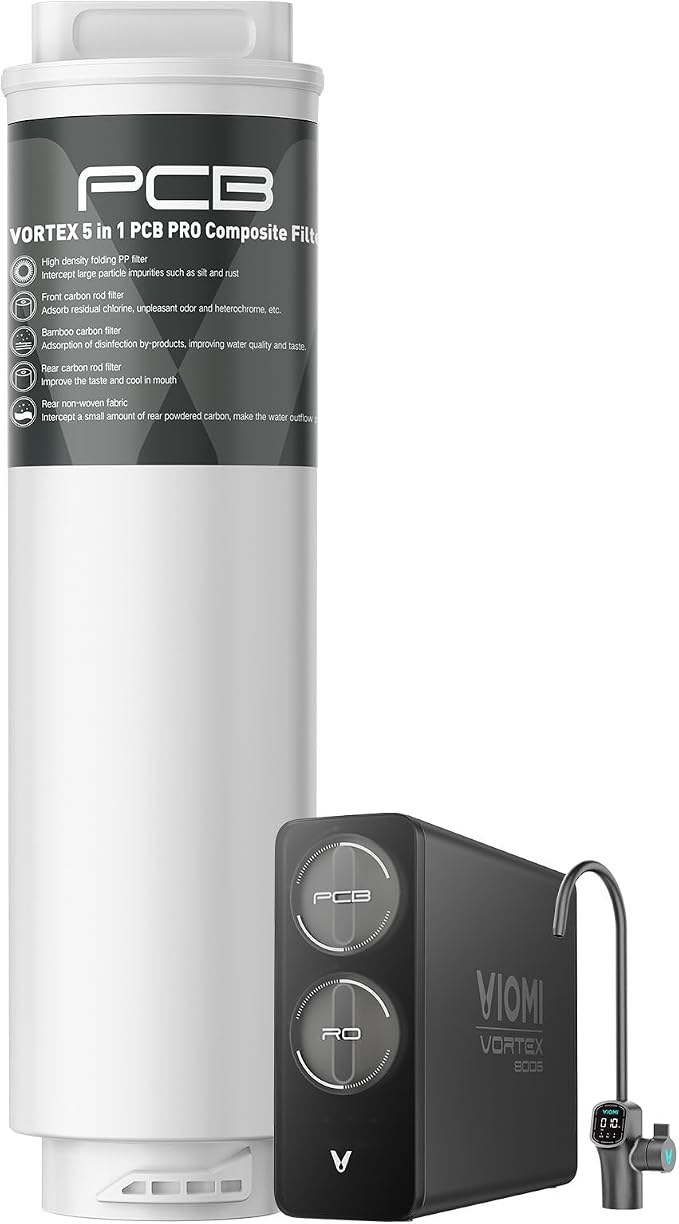 VIOMI V Pro PCB Filter, Replacement for Vortex 6 Pro & Vortex 8 Pro Water Filter System, 12-Month Lifespan, Compatible with Undersink Reverse Osmosis Water Filter - Vortex Pro Series Specifically