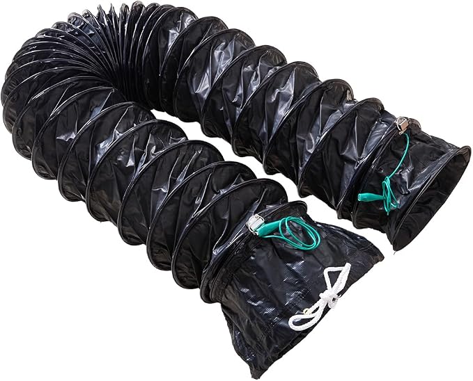 8 Inch Explosion-Proof Flame Retardant HVAC Ducting with Adjustable Rope and D-Ring, 25ft Antistatic PVC Flexible Duct Hose for Ventilation, Exhaust, Drying, and Cooling Applications (8in x 25ft)