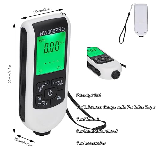 Digital Coating Thickness Gauge Paint Thickness Gauge Automotive Ultra high Precision Probe Car Paint Checker Paint Mil Thickness Meter (Thickness & Feeler Gauges)