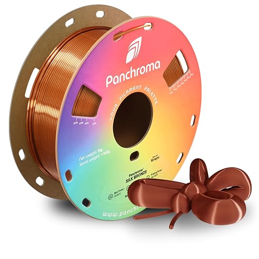 Polymaker Panchroma Silk PLA Filament 1.75mm for 3D Printing, 1kg, Bronze | Neatly Wound, High-Gloss Finish PLA, Easy Print & Smooth Feeding, Compatible with Bambu Lab & Most 3D Printers