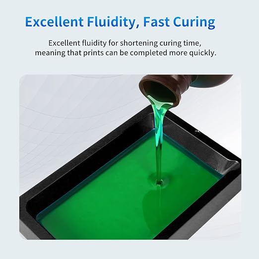 ANYCUBIC 3D Printer Resin, 405nm SLA UV-Curing Resin with High Precision and Quick Curing & Excellent Fluidity for LCD 3D Printing (Clear Green, 1kg)