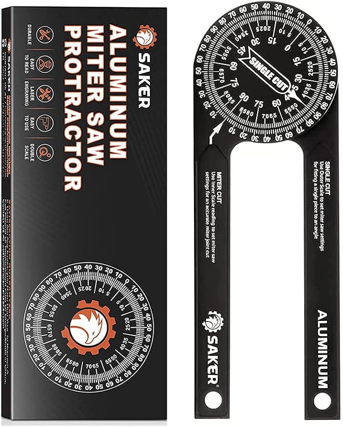 Saker Miter Saw Protractor&Saker Contour Gauge (10 Inch Lock) Profile Tool