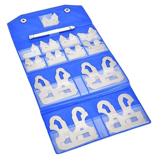 Radius Gauge Set 17PCS Stainless Steel, 1/64 to 1/2 Inch Precision Radius Gauges Measuring Tool for Machinists, Engineers, Metalworkers Woodworking.