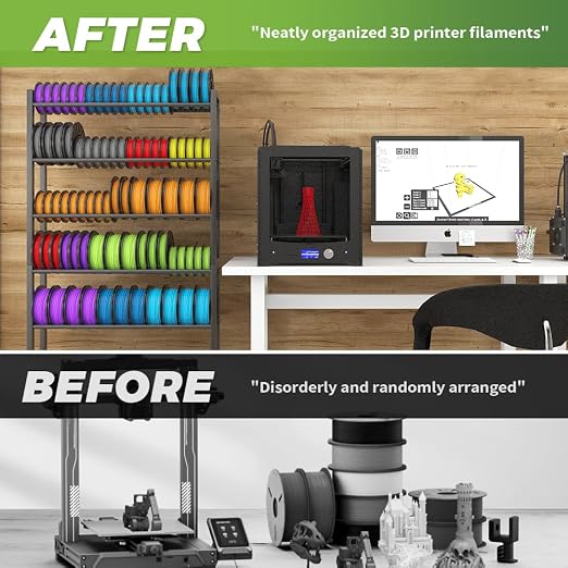 3D Printer Filament Storage Rack, Heavy-Duty 7-Tier Organizer for 3D Printing Spools, Large Capacity Holder for 3D Printing Rolls