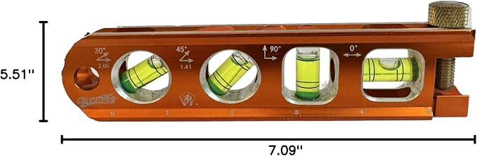 Swanson Tool Co TL041M 6 Inch Savage Magnetic Billet Torpedo Level with Brass Pipe Clamp, 6 Inches and 15 Centimeters Orange