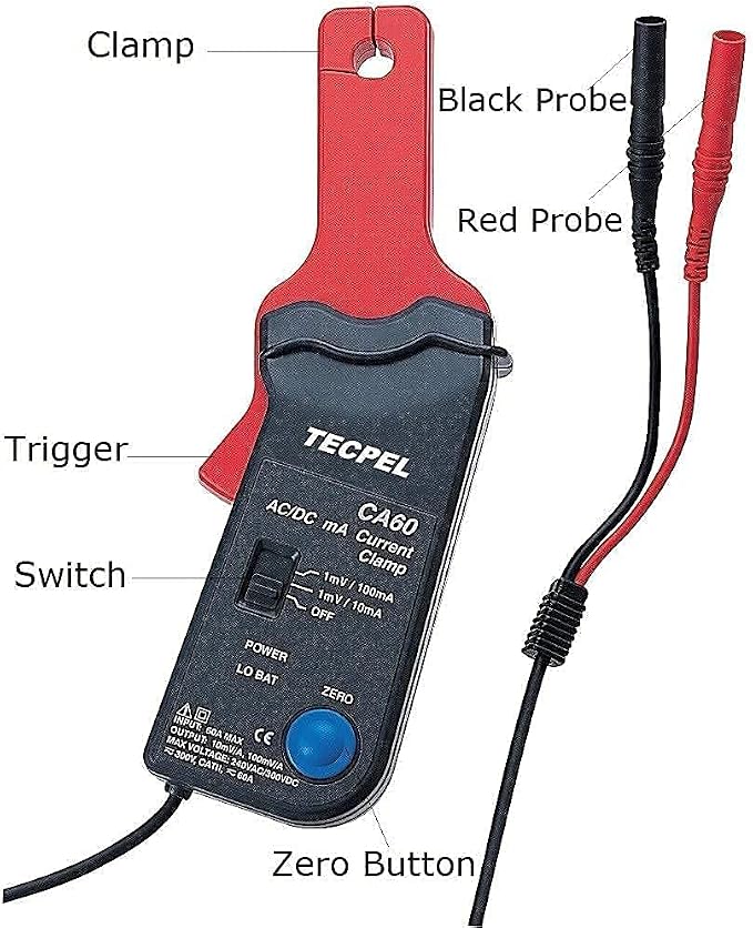 TECPEL DMM-139 Digital Multimeter + CA-60 Current Clamp Transmitter 60A