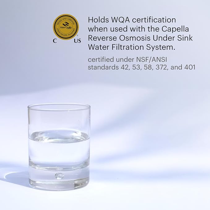 Brondell Reverse Osmosis Replacement Filter Set for Capella RO Water Filtration System, Activated Carbon Plus and Carbon Block Filters, 6 Months Filtration, RF-30