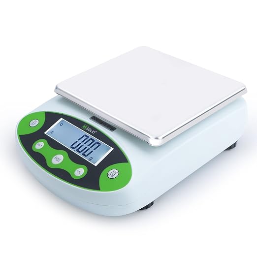 U.S. Solid Digital Precision Balance 2kg x 0.01g, Lab Scale with 500g Calibration Weight, 12 Weighing Units, AC 100V-240V & DC 9V, Piece Counting