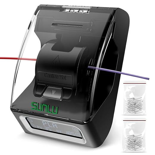 SUNLU Filament Connector, Filament Splicer with 400Pcs PTFE Sleeve for 3D Printer Filament 1.75mm, Fast Heating Up to 240°C, Compatible with PLA PETG TPU ABS PA Nylon