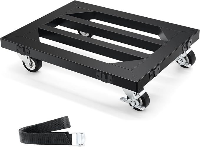 Nefish 1 Pack Furniture Moving Dolly Heavy Duty 1000 Lbs Connectable Iron Furniture Movers with Wheels 16" X 12" All Steel Flat Dolly for Moing Boxes,Home, Appliances