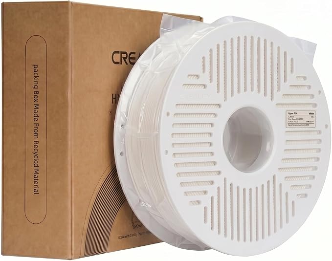 Creality PLA Filament with Reusable Spool 1KG, 1.75mm PLA 3D Printing Filament 2.2lbs High Dimensional Accuracy, Easy Installation Detachable Spool, Fits for Most 3D Printers, White
