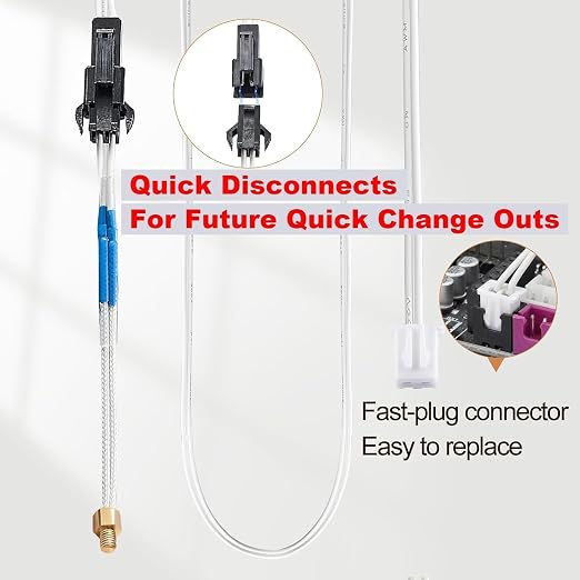5Aplusreprap Ender 3 Hotend Upgrade: M3 Stud Thermistor,Fast Replaced, Compatible for Creality Ender 3 V2, CR-10 J-Head Hotend Replacement, Assembled Extruder 3D Printer Hot end Kit 24V 40W, Silver