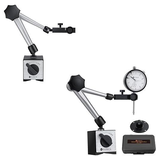 Neoteck 176lbs/80kg Magnetic Base Stand + 1" Dial Indicator Set