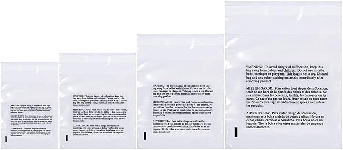 Poly Bags Suffocation Warning 400 Combo Pack 6x9 8x10 9x12 11x14 Resealable