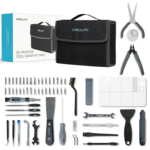 Creality 74 Pcs 3D Printer Tools Kit with Storage Bag, 3D Printer Accessories Tool Wrap Kit, Assembly/Removal/Finishing/Deburring/Filament Cutting/Nozzle Cleaning Tool for All FDM Printers