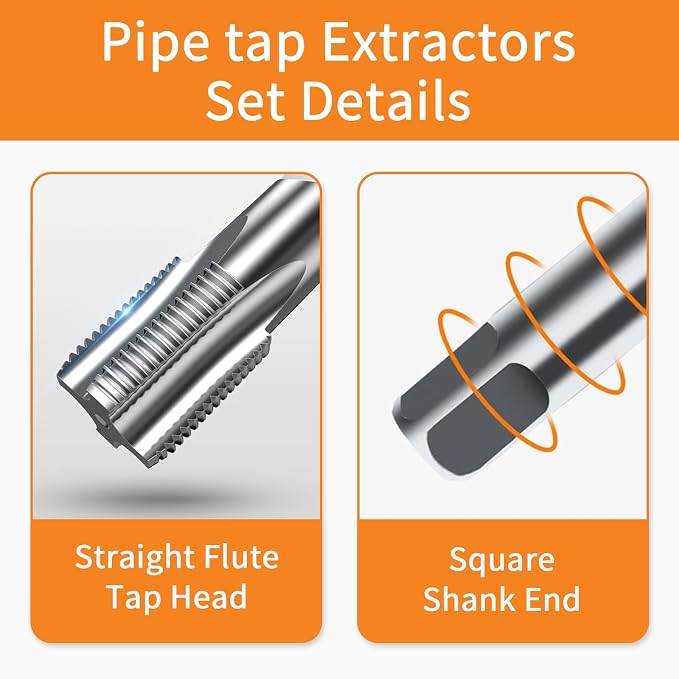 DECKRKAT 2"NPT Pipe Tap, Precision Carbon Steel NPT Tap Set for Clean Accurate Threads, 2"NPT Tap, Perfect for Plumbers Mechanics DIYers, with Durable Plastic Case.