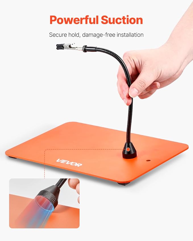 VEVOR Magnetic Helping Hands Soldering Station, 4 Flexible Arms Third Hand Tool with 3X LED Magnifying Lamp & Non-Slip Heavy-Duty Base, Soldering Helping Hands for Electronic Repair Craft Hobby DIY
