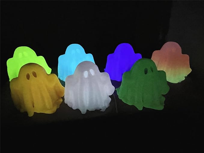RepRapper 4 x 250g Glow Colors Pack, Glow in the Dark PLA Filament 1.75mm (+- 0.03mm) for 3D Printer, 4x250g Spools - Yellow, Purple, Green, White to Rainbow
