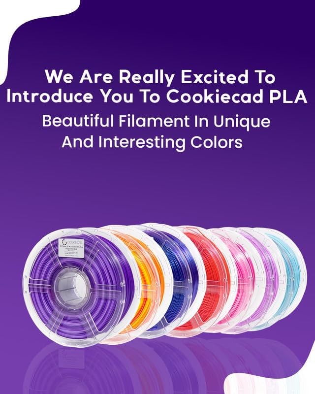 Cookiecad PLA Filament 1.75mm 1kg Rainbow Multicolor 3D Printer Filament - Purple Ombre PLA